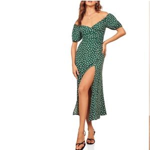 REFORMATION Pearl Off the Shoulder Dress